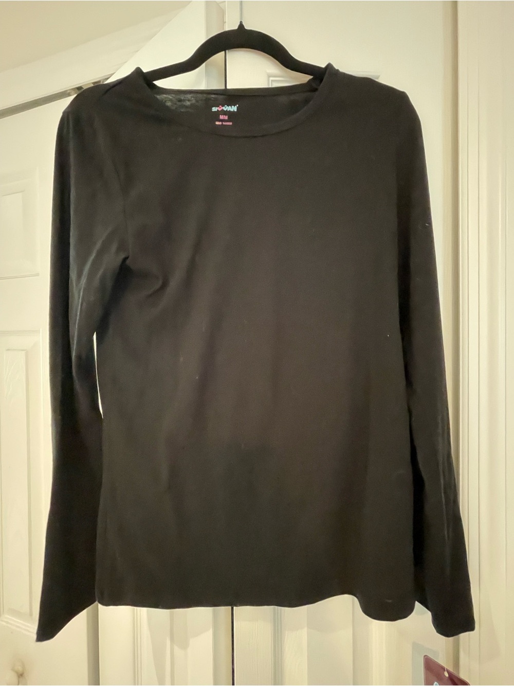 Women's Long Sleeve Crewneck Tee - Black